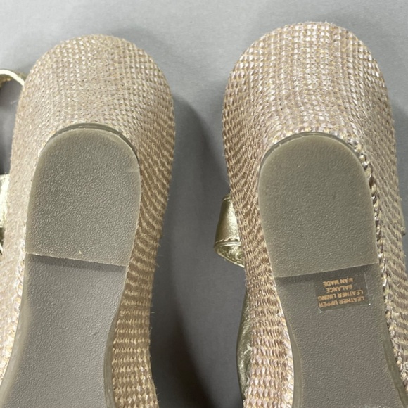 NEW You by Crocs Shoes Womens 8 gold brown leather wedge heels summer cocktail - Picture 9 of 11